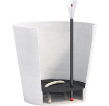 Blomlåda med bevattningssystem i tvärsnitt