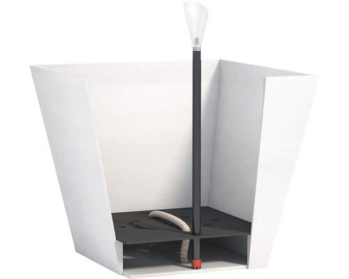 Inre vy av en blomlåda med bevattningssystem