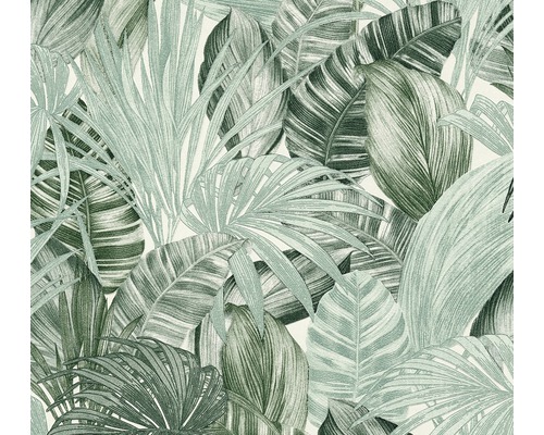 Tapet A.S. CRÉATION Greenery palmblad grön 0,53x10,05m Tapet med tropiskt bladmönster