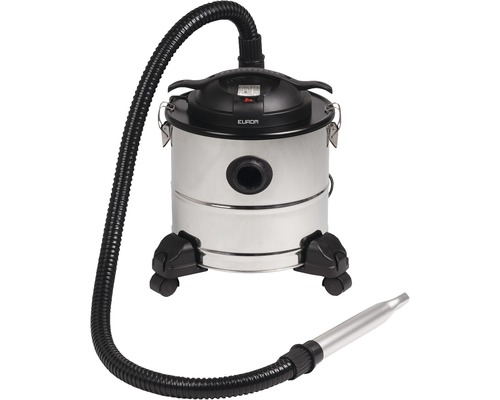 Våt- och torrdammsugare i rostfritt stål med slang och munstycke
