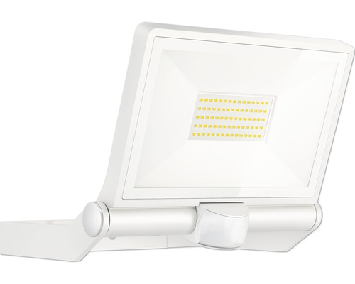 Strålkastare STEINEL XLED One XL S med sensor 42,6W 4200lm 3000K varmvit LxBxH 222x259x215mm vit Vit LED-utomhuslampa med rörelsesensor