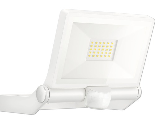 Strålkastare STEINEL XLED ONE S med rörelsevakt 18,6W 2050lm 3000K varmvit HxB 195x229mm vit LED-strålkastare för utomhusbruk med rörelsesensor