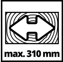 Maximal skärbredd 310 millimeter
