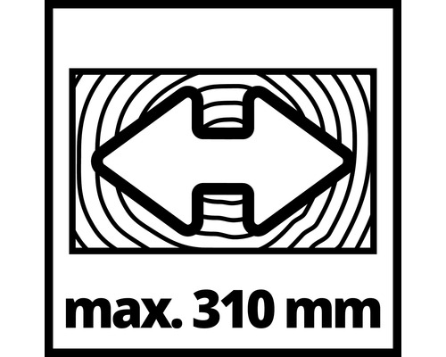 Maximal skärbredd 310 millimeter