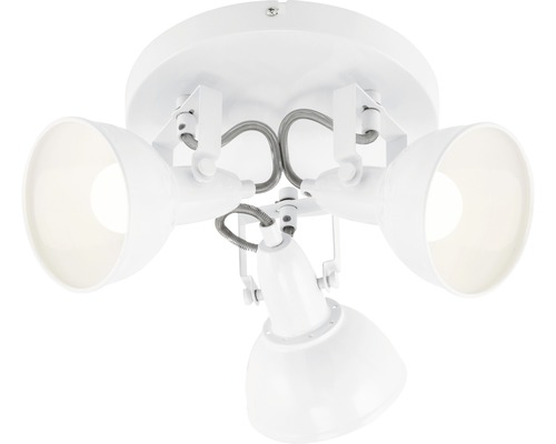 Vit taklampa med tre spotlights