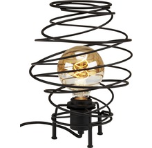 Bordslampa BRILONER Swirl 1-lågig HxØ 293x210mm med sladdströmbrytare metall svart-thumb-1