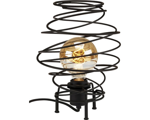 Bordslampa med spiralformad design och glödlampa