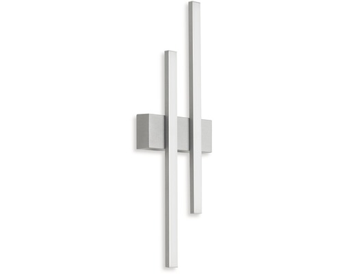 Vägglykta TELEFUNKEN Graz LED IP44 2x4W 480lm 4000K neutralvit H 470mm silver Modern vägglampa med två vertikala ljuselement