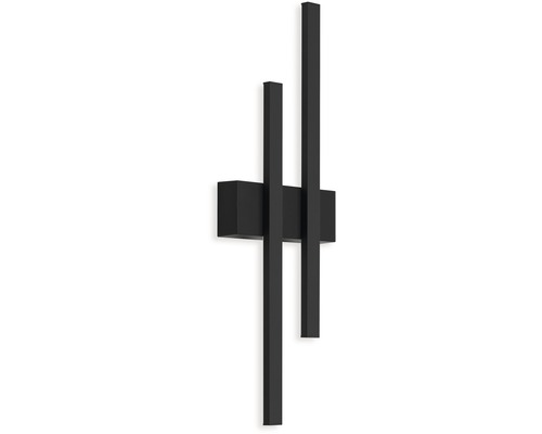 Vägglykta TELEFUNKEN Graz LED IP44 2x4W 390lm 4000K neutralvit H 470mm svart Svart vägglampa med geometrisk design