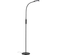 Svart golvlampa med läslampa