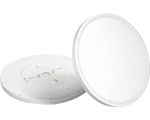 Två runda LED-taklampor