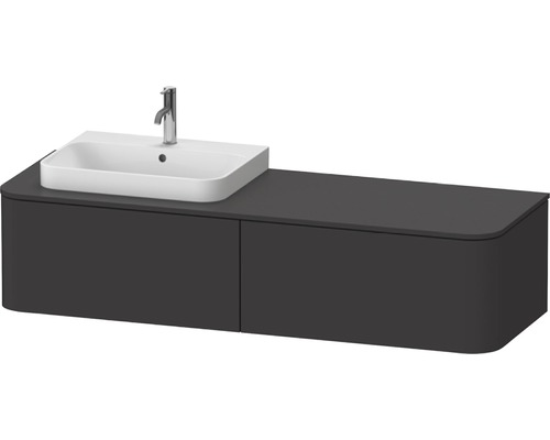 Tvättställsunderskåp DURAVIT Happy D.2 grafit supermatt för ho till vänster 160x55 cm utan tvättställ och konsol Tvättställsunderskåp DURAVIT Happy D.2 grafit supermatt för ho till vänster 160x55 cm utan tvättställ och konsol