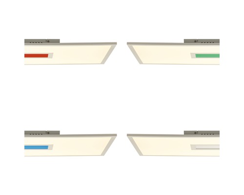 Fyra LED-taklampor med färgade accenter