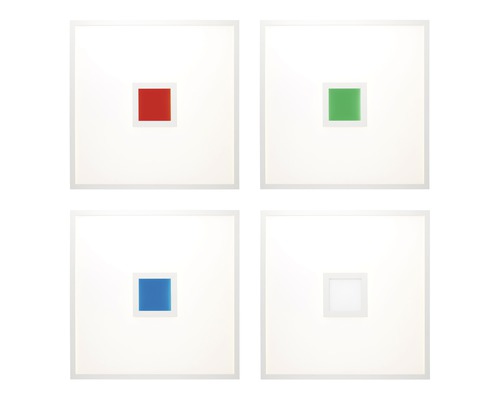 Fyra LED-paneler i olika färger