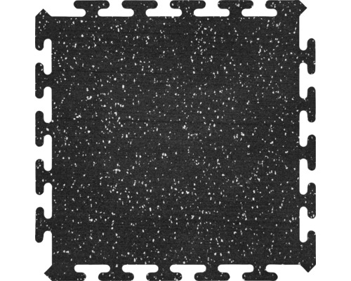 Matta Fitness tiles pussel antracit 50x50x0,5cm 4-pack Fyrkantig, svart, flexibel golvplatta med vita prickar