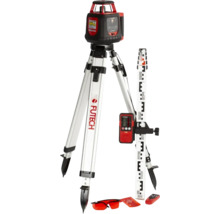 Futech rotationslaser set med stativ, mätsticka, mottagare, glasögon och fjärrkontroll