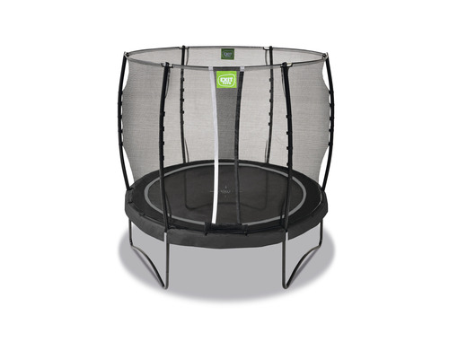 Rund trädgårdstrampolin med säkerhetsnät