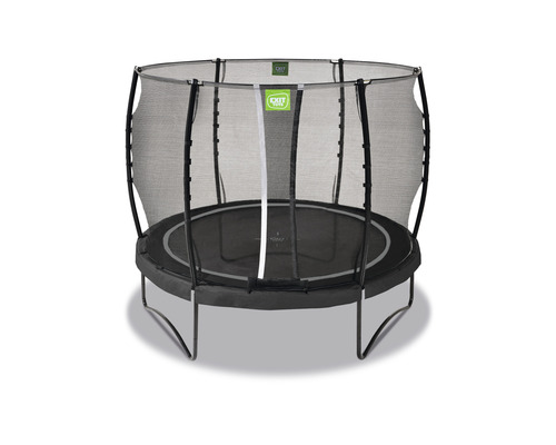 Rund trädgårdstrampolin med säkerhetsnät