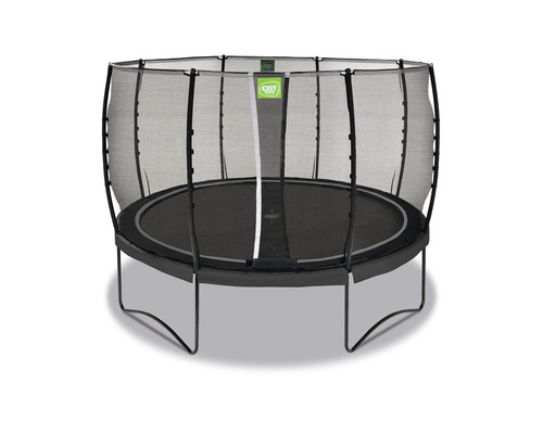 Rund trädgårdstrampolin med säkerhetsnät