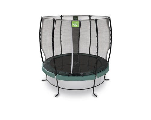 Rund trädgårdstrampolin med säkerhetsnät