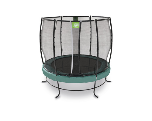 Rund trädgårdstrampolin med säkerhetsnät