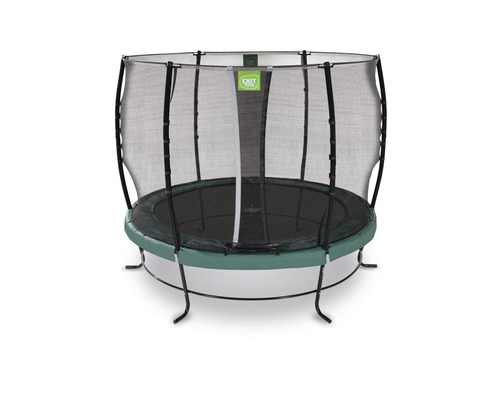 Rund trädgårdstrampolin med säkerhetsnät