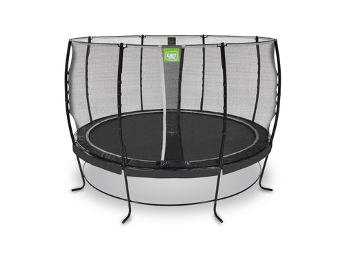 Rund trädgårdstrampolin med säkerhetsnät