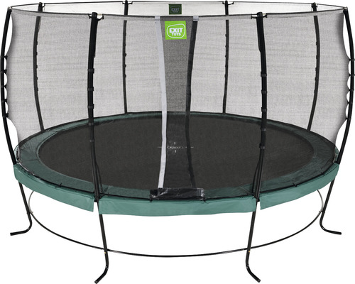 Rund trädgårdstrampolin med säkerhetsnät