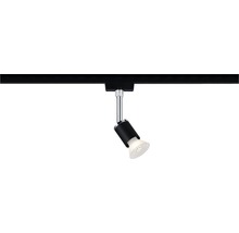 Skenspotlight på svart skena med lampa