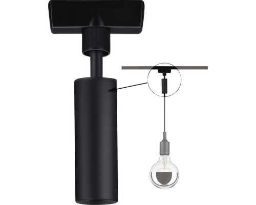 Svart skenspotlight med ljuskälla