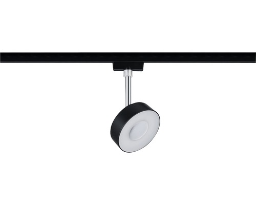 Skenspotlight på svart skena