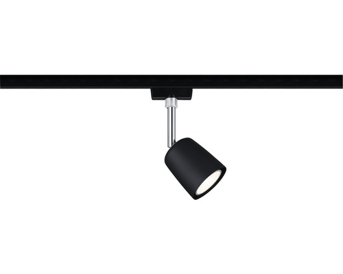 Svart LED-spotlight på strömskena