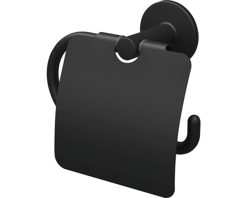 Toalettpappershållare LENZ Nero med lock svart matt 4513751 Toalettpappershållare LENZ Nero med lock svart matt 4513751