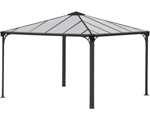 Paviljong med transparent tak för trädgården