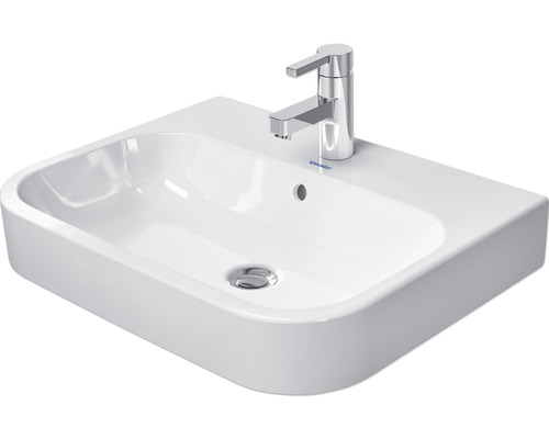 Tvättställ DURAVIT Happy D.2 slim vit blank halvrund 60x47,5 cm