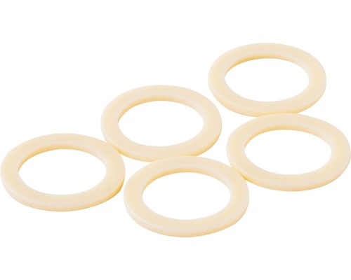 Fem tätningsringar av plast