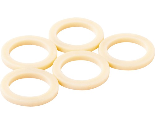 Fem tätningsringar av plast
