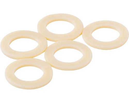 Fem tätningsringar av plast