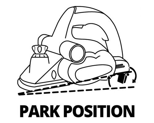 Illustration av parkeringsläget för en hyvel