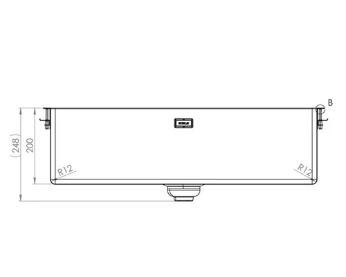 Teknisk ritning av en diskho med mått