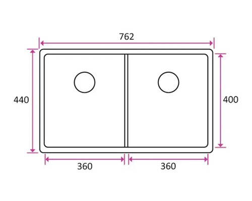 Skiss av en dubbel diskho med mått