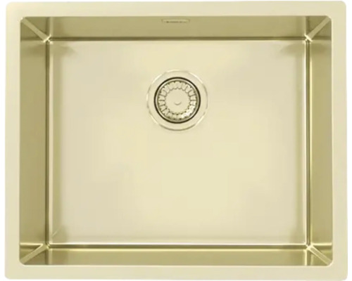 Diskho ALVEUS monarch quadrix 50 premiumdiskho guld rostfritt 550 mm 8090698 Diskho i rostfritt stål med avloppsarmatur