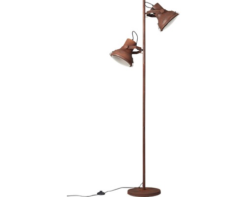 Golvlampa med två strålkastare av metall