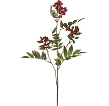 Konstgjord rönnkvist med röda bär och gröna blad