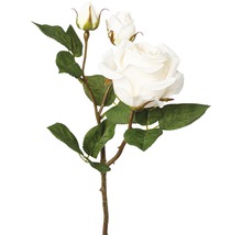Konstgjord ros med blad och knoppar