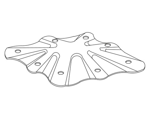 Metallfotplatta med hål för skruvar