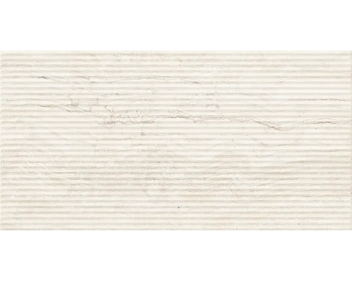 Dekorkakel creme matt Palatino Ivory 32x62,5 cm Kakel med randigt mönster