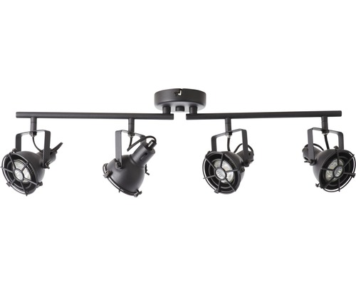 Taklampa med fyra spotlights i industriell design