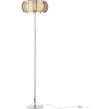 Golvlampa med metallram och lampskärm