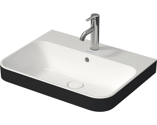 Tvättställ DURAVIT Happy D.2 Plus slim vit blank antracit matt 60x46 cm